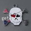 Zinc Alloy Skull Pendants, plated, enamel Approx 4mm 