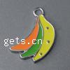 Zinc Alloy Enamel Pendants, Banana, platinum color plated Approx 2mm 