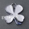 Colgantes de esmalte de la aleación del cinc, aleación de zinc, Flor, Blanco, 16x16x2mm, agujero:aproximado 2mm, Vendido por UD