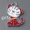 Zinc Alloy Enamel Pendants, Tiger Approx 3mm 