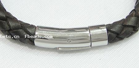 Rindsleder-Armbänder, Kuhhaut, 316 Edelstahl Bajonettverschluss, unterschiedliche Länge der Wahl, keine, 10mm, verkauft von Strang