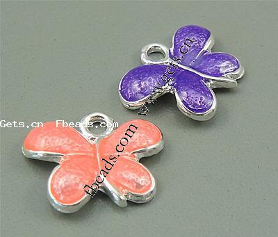 Zinc Alloy Enamel Pendants, Butterfly, plated, more colors for choice, 10x13x2mm, Hole:Approx 2mm, Sold By PC