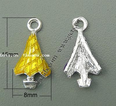 亜鉛合金クリスマスペンダント, 亜鉛合金, クリスマスツリー, 無色, 15x8x3mm, 穴:約 1.5mm, 売り手 パソコン