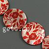 Fancy Printing Shell Beads, Flat Round & double-sided Approx 15 Inch 