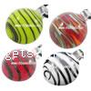 Lampwork Pendants, Flat Round, handmade, stripe Approx 7mm 