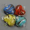 Lampwork Pendants, Heart, handmade, gold sand Approx 8mm 