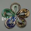 Lampwork Pendants, Teardrop, handmade, gold sand Approx 