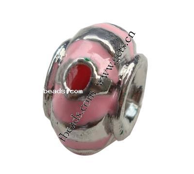 Gota de Europeo de aleación de zinc con esmalte, Toroidal, chapado, sin rosca & agujero largo, más colores para la opción, 8x14mm, agujero:aproximado 5mm, Vendido por UD