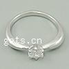 Cubic Zirconia anillo de dedo de plata esterlina, plata de ley 925, chapado, con circonia cúbica, más colores para la opción, agujero:aproximado 18mm, tamaño:8, Vendido por UD