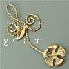 Brass Pendant Findings, Flower, plated 