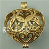 Brass Heart Pendants, plated, hollow Approx 