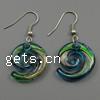 Murano Tropfen Ohrringe, Lampwork, Spirale, Goldsand, 21x20x5mm, verkauft von Paar