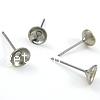 Stainless Steel Earring Stud Component, 304 Stainless Steel, original color 