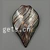 Lampwork Pendants, Leaf, handmade, gold sand & silver foil Approx 9mm 