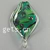 Lampwork Pendants, Leaf, handmade, green Approx 7mm 