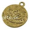 Zinc Alloy Flat Round Pendants, plated Approx 2mm 