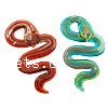 Animal Lampwork Pendants, Snake, gold sand Approx 9mm 