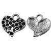 Zinc Alloy Pendant Rhinestone Setting, Heart, plated Approx 1mm 