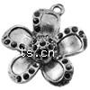 Zinc Alloy Pendant Rhinestone Setting, Flower, plated Approx 2mm 