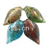 Lampwork Pendants, Leaf, handmade, silver foil Approx 8mm 