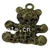 Zinc Alloy Pendant Rhinestone Setting, Bear, plated Approx 3mm 