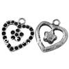 Zinc Alloy Pendant Rhinestone Setting, Heart, plated Approx 1.5mm 