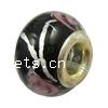 Silber Doppel-Kern-Lampwork-Europa-Perlen, Lampwork, Rondell, Kupfernickel-Dual-Core ohne troll & Silberfolie, 14x9mm, Bohrung:ca. 5mm, verkauft von PC