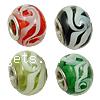 Perles murano European plaqué d'argent avec double noyau , chalumeau, rondelle, Plaqué de couleur d'argent, noyau double de pacfung sans filetage, plus de couleurs à choisir Environ 5mm, Vendu par PC