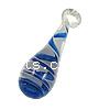 Lampwork Pendants, Teardrop, handmade, blue Approx 6mm 