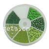 Box Glass Seed Beads, with Plastic Box, Round, mixed colors 