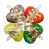 Lampwork Pendants, Heart, handmade, gold sand Approx 6mm 