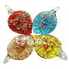 Lampwork Pendants, Leaf, handmade, gold sand Approx 10mm 