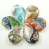 Lampwork Pendants, Leaf, handmade, gold sand & silver foil Approx 12mm 