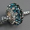 Strass Europa Perlen, Ton, Rondell, Sterling Silber-Dual-Core ohne troll & mit Strass, 12x7.5mm, Bohrung:ca. 4.5mm, verkauft von PC