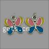 Zinc Alloy Enamel Pendants, Butterfly, plated Approx 1mm 