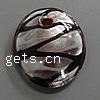 Lampwork Pendants, Oval, handmade, silver foil Approx 6.5mm 