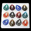 Lampwork Pendants, Teardrop, handmade, silver foil, mixed colors Approx 