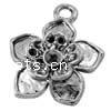 Zinc Alloy Pendant Rhinestone Setting, Flower, plated Approx 2mm 