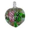 Inner Flower Lampwork Pendants, Heart, gold sand & two tone Approx 5mm 