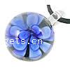 Pendentifs Murano fleur intérieur, chalumeau, Rond, fleur intérieure, plus de couleurs à choisir Environ 5mm, Vendu par PC