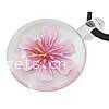 Pendentifs Murano fleur intérieur, chalumeau, Plat rond, fleur intérieure, plus de couleurs à choisir Environ 5mm, Vendu par PC