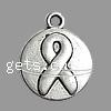 Zinc Alloy Flat Round Pendants, plated cadmium free Approx 1.5mm 