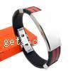 Bracelet en acier inoxydable Silicone, acier inoxydable fermoir pouce, Vendu par brin