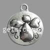 Zinc Alloy Flat Round Pendants, plated Approx 1.5mm 