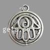 Zinc Alloy Flat Round Pendants, plated Approx 3mm 