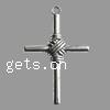 Zinc Alloy Cross Pendants, plated Approx 3mm 