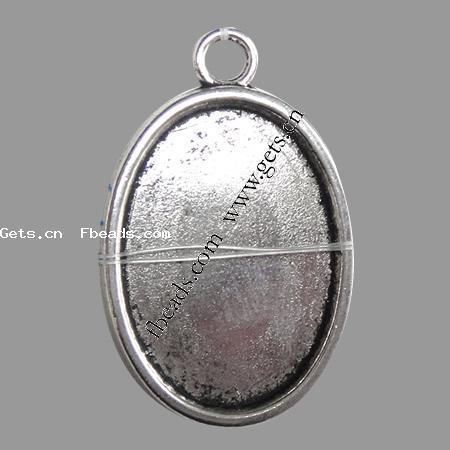 Zinc Alloy Pendant Cabochon Setting, Oval, plated, more colors for choice, Hole:Approx 3mm, Sold By Bag