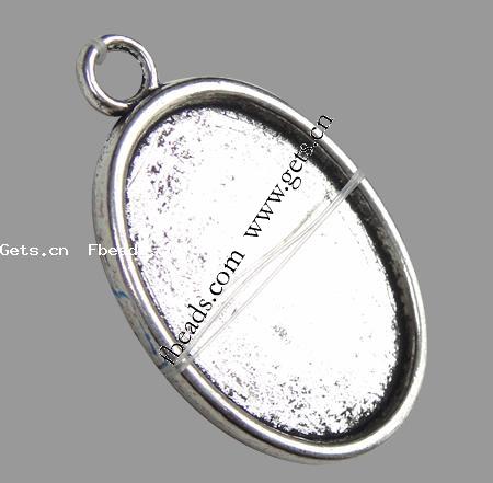 Zinc Alloy Pendant Cabochon Setting, Oval, plated, more colors for choice, Hole:Approx 3mm, Sold By Bag