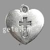 Zinc Alloy Heart Pendants, plated Approx 2mm 