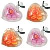 Inner Flower Lampwork Pendants, Heart Approx 7mm 